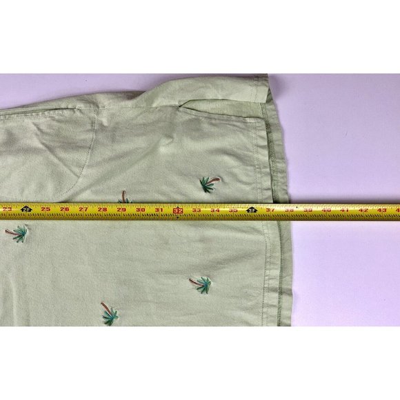 Jane Ashley VTG Casual Lifestyle Green Embroidered Palm Trees Dress Size Large - Picture 10 of 10
